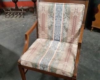 Solid wood fabric padded seat & back chair 
