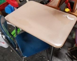 Vintage kids school desk & chair  