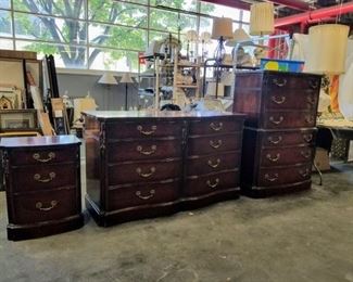 White Furniture Co. 4 PC solid mahogany bedroom set. Includes look arge wall mount mirror not in photo