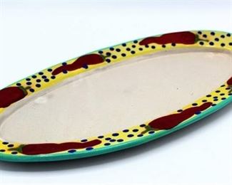 16" Red Chile Serving Platter Stephen Kilborn SK Taos NM Collectible Studio Pottery Hand Painted