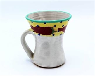 Red Chile Mug Stephen Kilborn SK Taos NM Collectible Studio Pottery Hand Painted