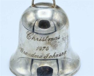 1976 JJ Sterling Silver Christmas Bell/Ornament