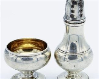 Silver Salt Cellar and Pepper Shaker