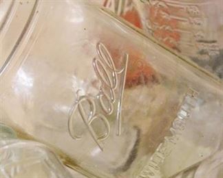 Ball and other miscellaneous glass jars - Bin Full