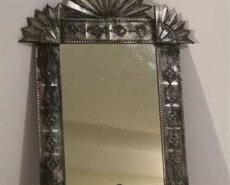 Tin Punch Mirror - Mexican Folk Art - Beautiful