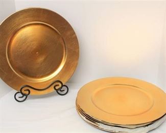 (8) Gold Charger Plates