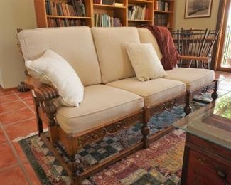 Vintage upholstered sofa (has a matching chair)