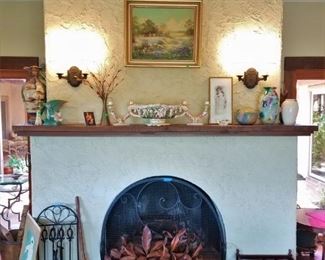 Photo of the fireplace area