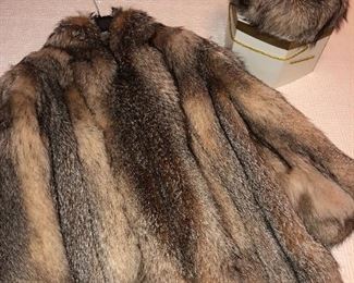 Beautiful Fox Fur Coat  with matching hat! 