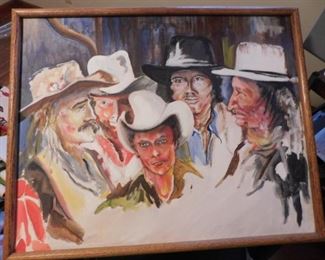 Cowboy Themed Oil on Canvas