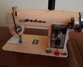 Vintage Atlas Pink Sewing Machine