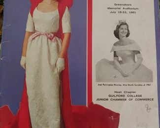 1961 Miss North Carolina Pageant Program 
