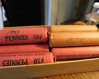 Assorted Rolls of Wheat Pennies