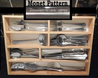 Carico Stainless Flatware in the Monet Pattern.