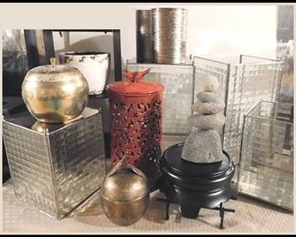 Decorator Items including Glass Boxes, Golden Apples, Metal & Stone items and more.