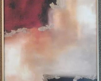  "Crimson Accent" Print by Laurie Matlano. 24" x 24". 