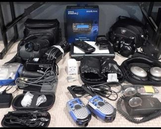  Electronics including camcorders, walkie talkies, cameras, earphones and more.