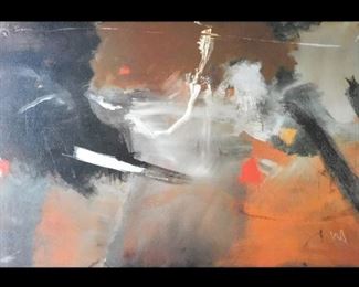 Textured Abstract Print. Framed 40" x 28".