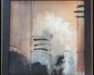 Textured Print with Rose by Holsack 31" x  31".