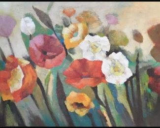 Large Texured Floral Print 36" x 48".