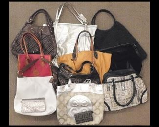 Designer Bags:  BCBG - Cole - Coach - Nannini - Calvin Kline - Holding Horses - Melie Bianco - Petusco and more. 