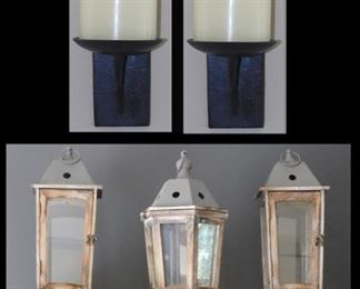  Sampling of Decorative Wall Iron Candle Holders and Rustic Lantern Candle Holders.