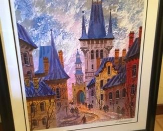 Anatole Krasnyansky Streets of Old Prague Signed Seriolithograph