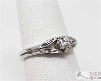 1500: 	
14k Gold Diamond Ring with Matching Band, 2.9g
Weighs approx 2.9g, size 6