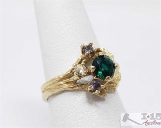 1505: 	
14k Gold Ring with Semi-Precious Stones, 4g
Weighs approx 4g, size 7