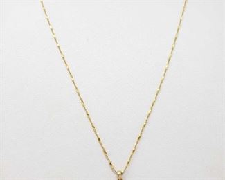 1530: 	
14 Gold Necklace with Cross Pendent with Center Diamond, 3.2g
Weighs approx 3.2g, chain measures approx 20", Pendent measures approx 1"