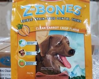 (230) cases - Zuke's Z-Bones Edible Grain Free Clean Carrot Crisp Mini Dog Dental Chews, 8.25 oz.