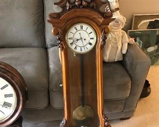 ANTIQUE GERMAN PENDULUM WALL CLOCK 