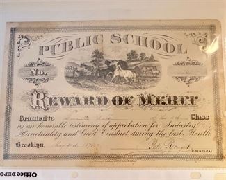 VINTAGE PUBLIC SCHOOL REWARD OF MERIT CERTIFICATE 
