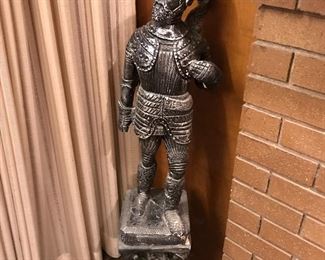 plaster knight w/stand maybe 3 1/2'