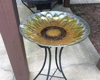 pretty glass bird baths