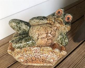 frog awakened from a nap by a frightful noise