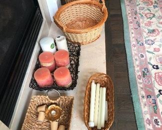 wicker and candles, a combination that makes you pause