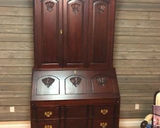 Tall hutch with fold-down secretary desk, very capable and fastidious.