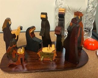 nativity scene carved from wood by prison inmates (probably)