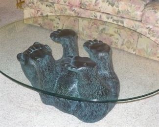 glass top bear table