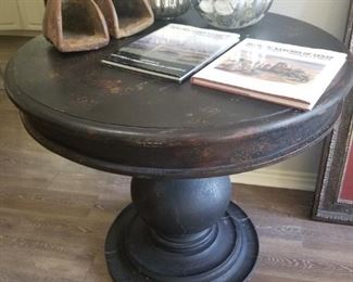 large heavy wood pedestal table ( one of two)