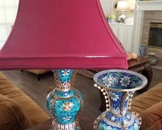 Asian lamp and vase