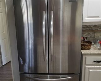 side by side stainless french door refrigerator