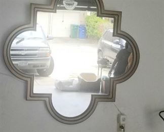 very large heavy wood framed mirror