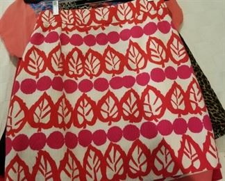 Kate Spade red and pink print skirt
