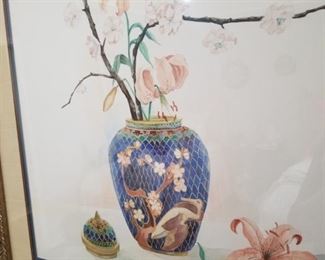 watercolor of Asian vase
