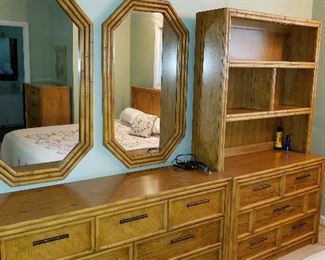 Lea furniture, dresser, chest, bookcase, mirrors