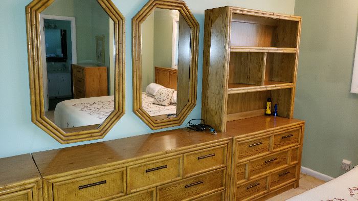 Lea furniture, dresser, chest, bookcase, mirrors