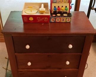 3-drawer chest, Fisher Price toys