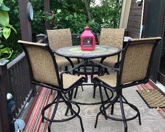 Patio pub set (rug not for sale)